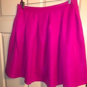 Pink Pleated A-line Skirt